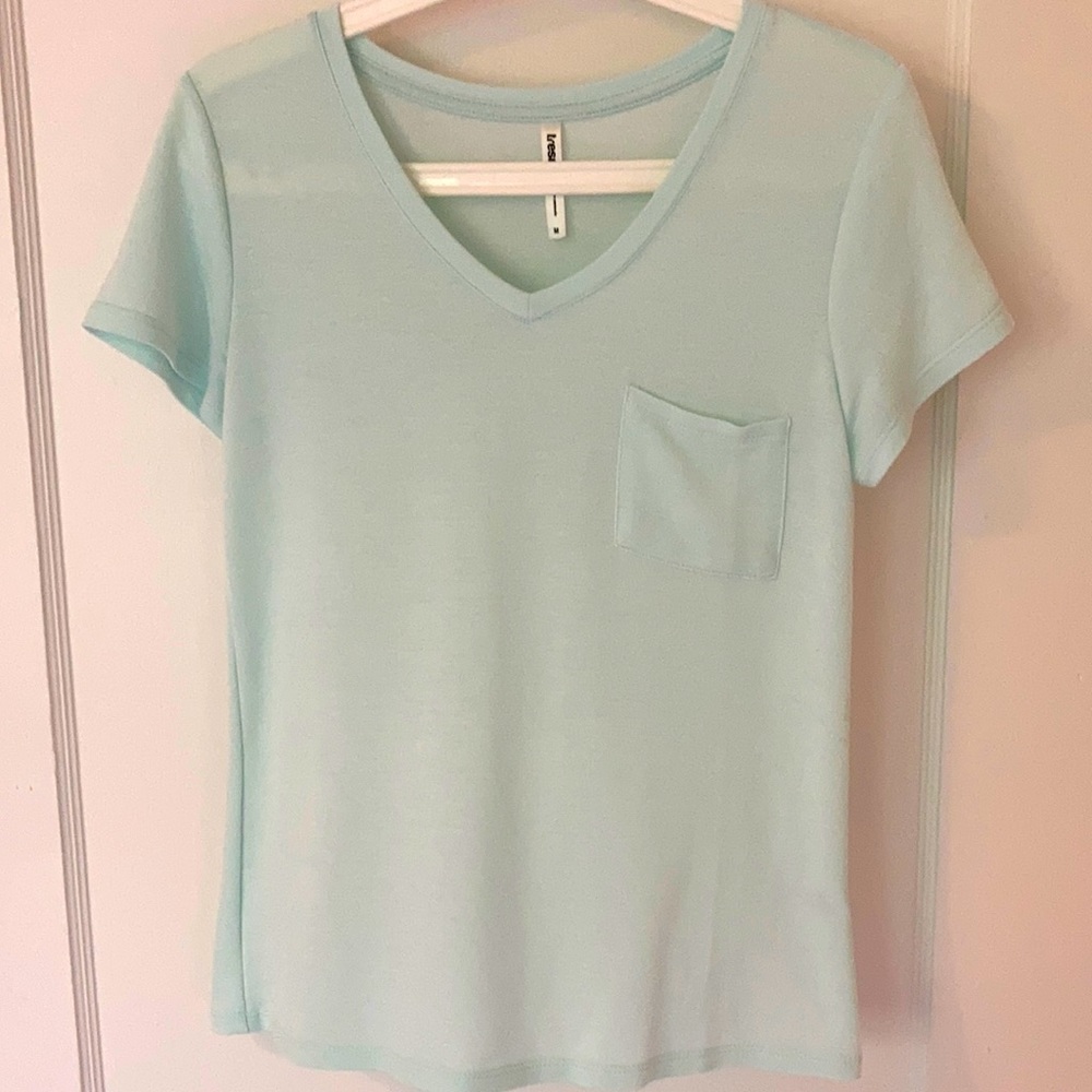 Seafoam green v-neck T-shirt